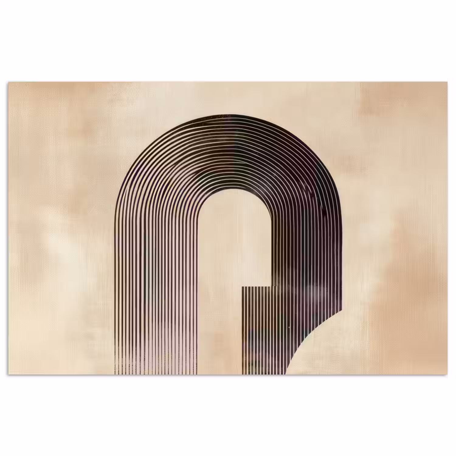 Boog - Strepen - Minimalistisch - Zwart poster papier klein -3d
