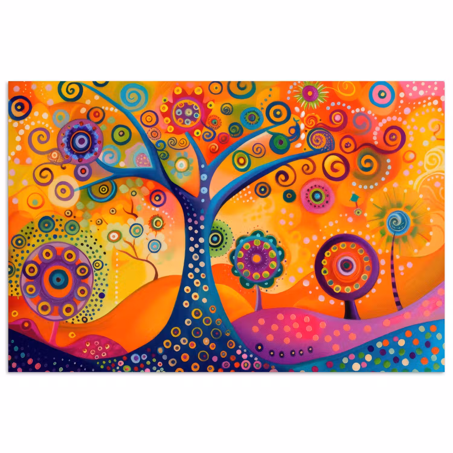 Boom - Levensboom - Abstract - Kleurrijk poster papier klein -3d