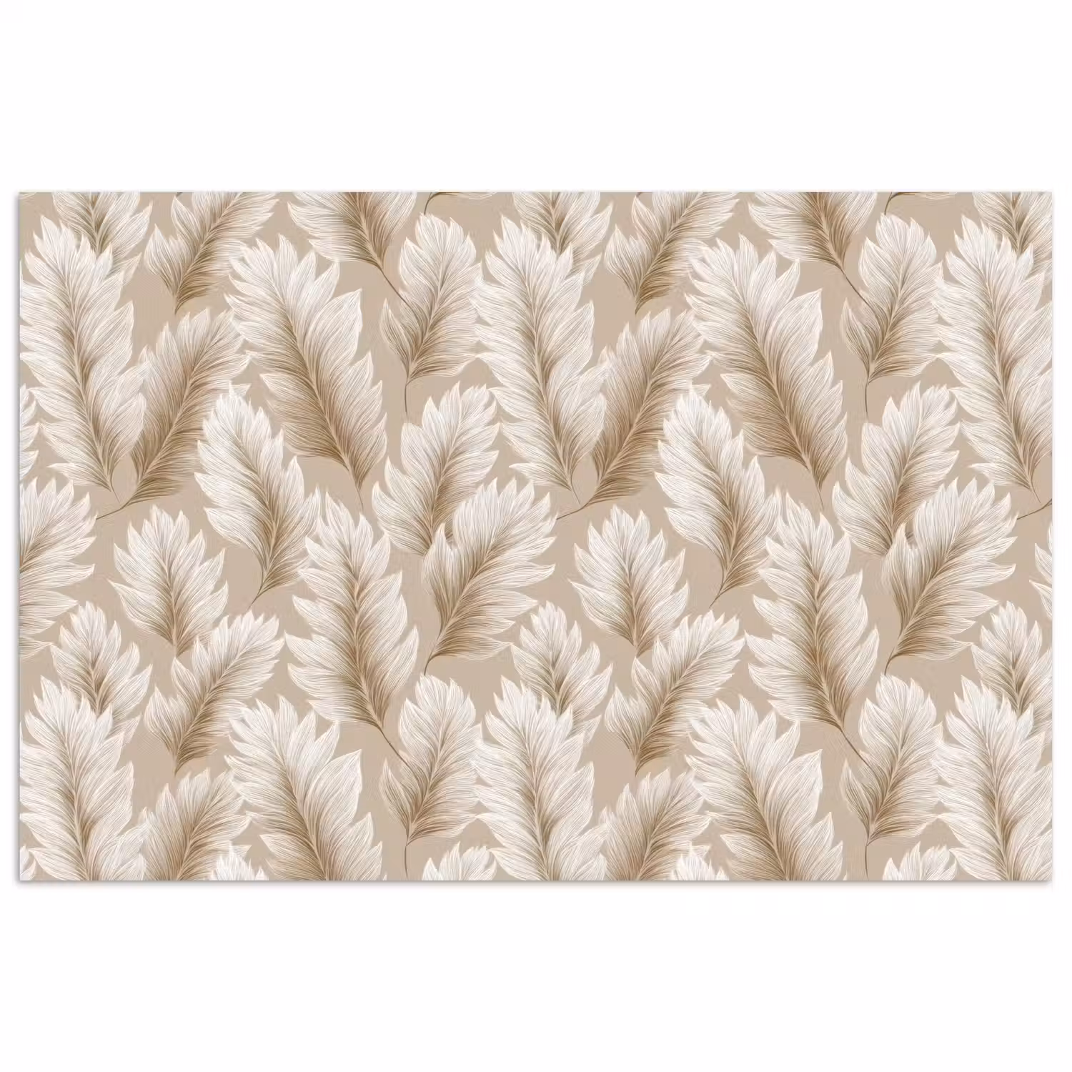 Botanisch - Patroon - Beige poster papier klein 62 -3d