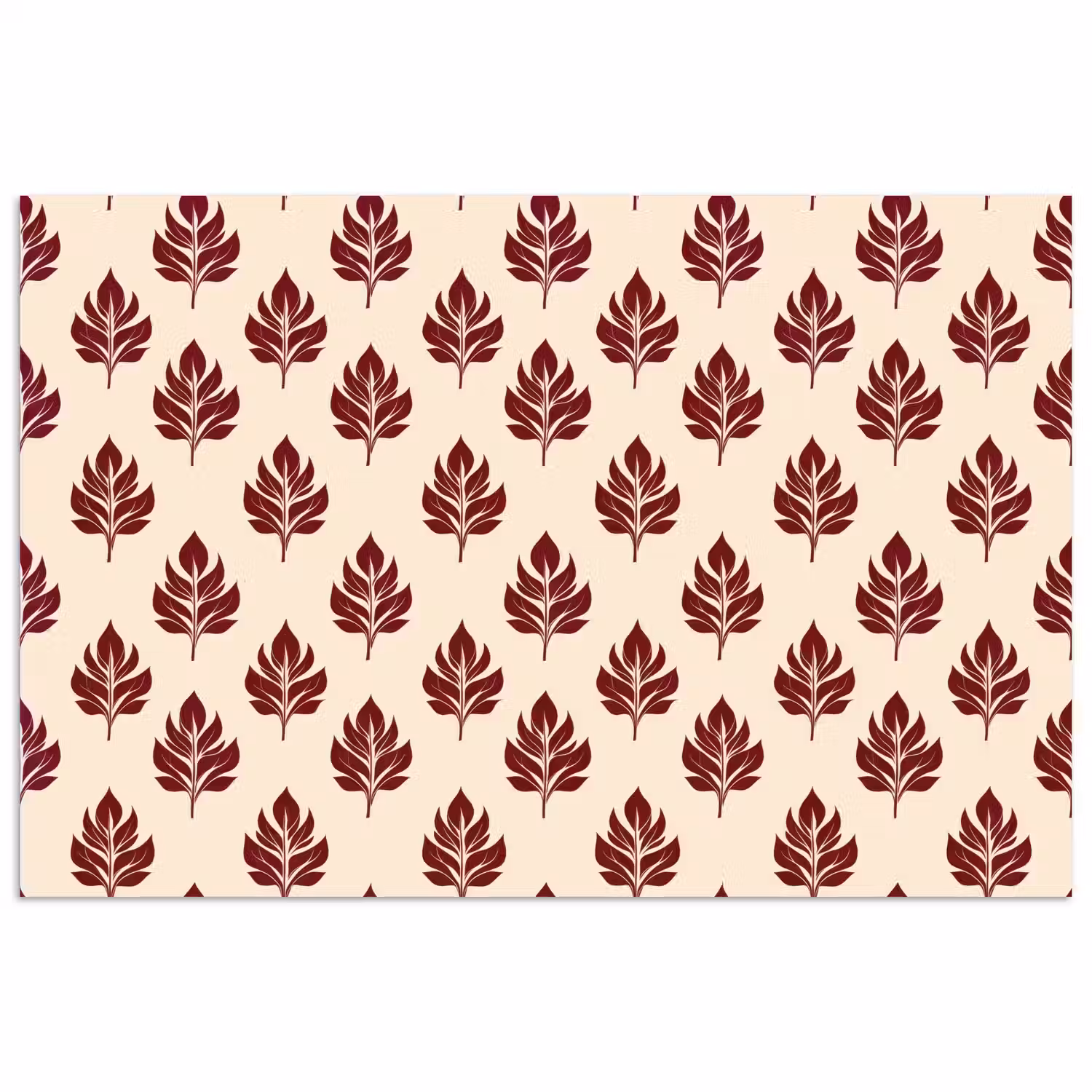 Botanisch - Patroon - Bordeaux poster papier klein 62 -3d