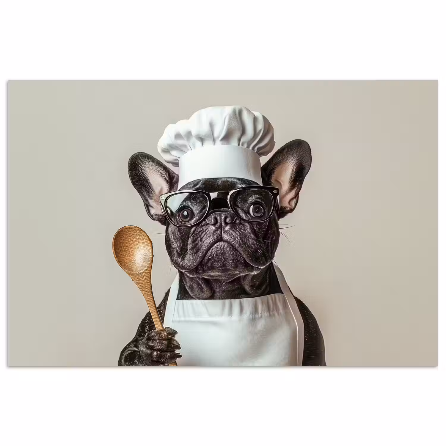 Bril - Hond - Kok poster papier klein -3d