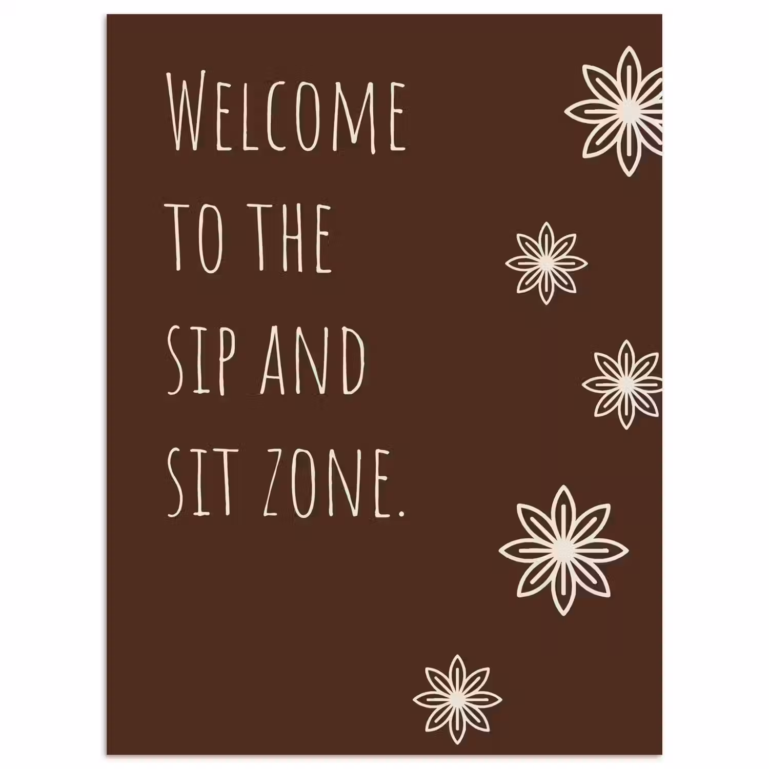 Bruin - Quote - Bloemen - Zomer poster papier klein -3d