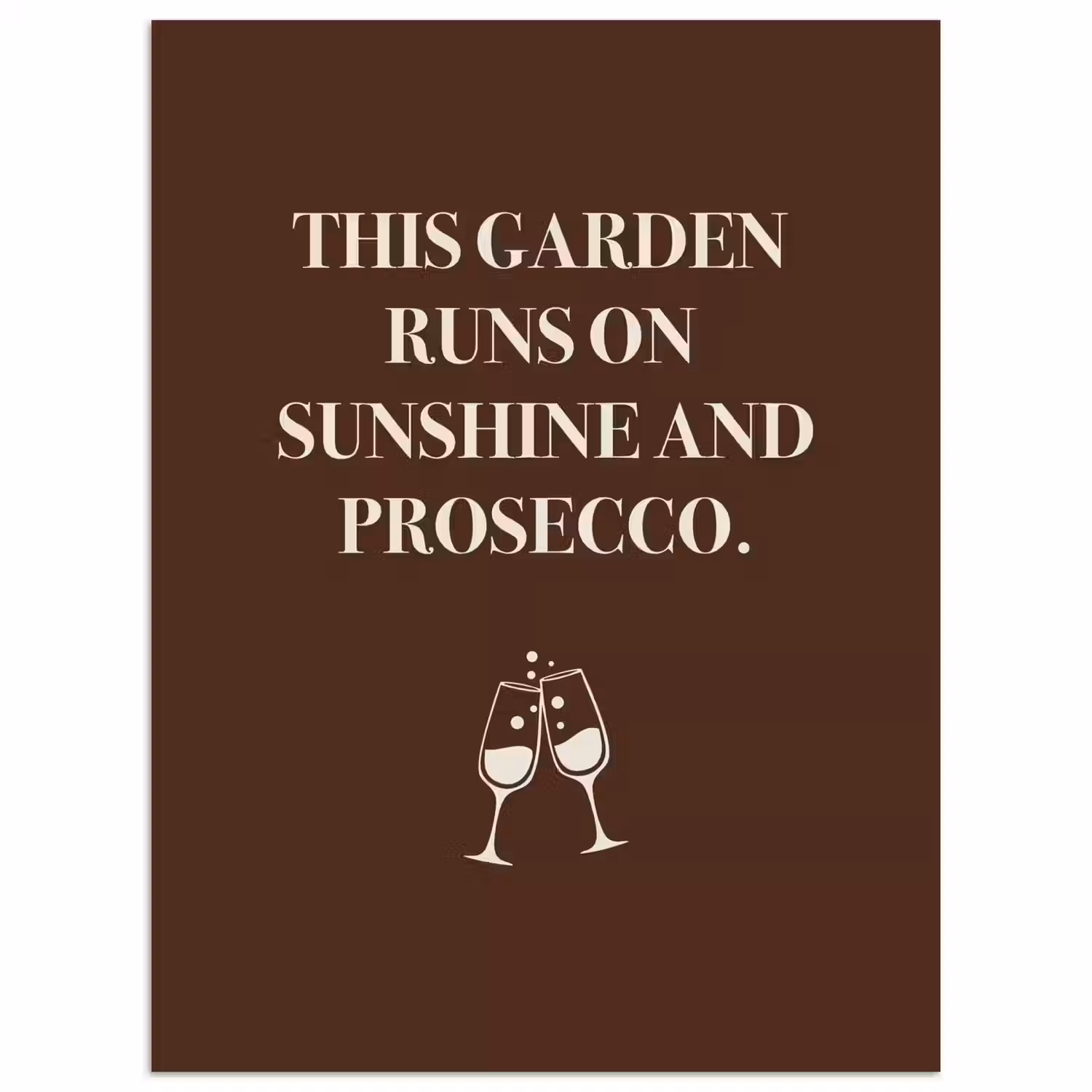 Bruin - Zomer - Quote - Drinken poster papier klein -3d