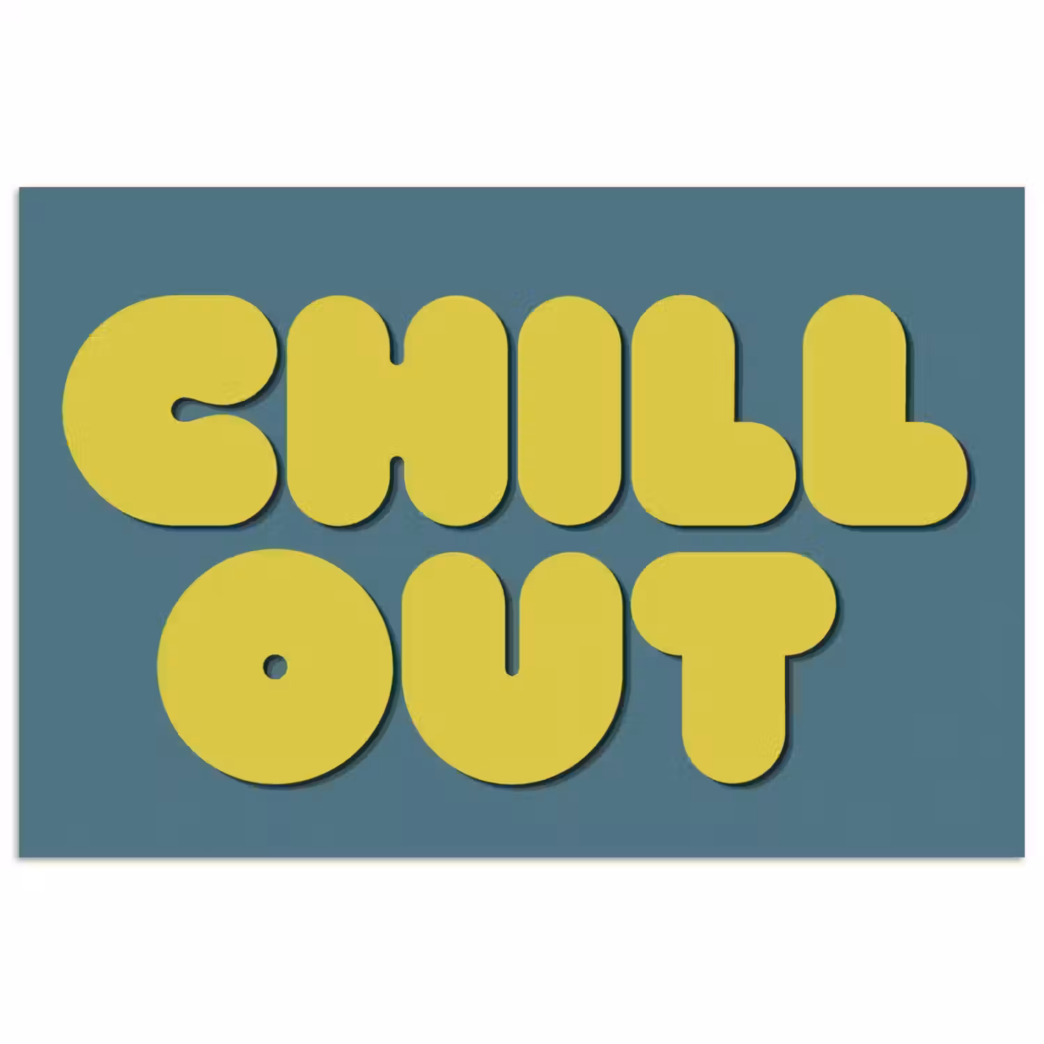 Chill out - Geel - Blauw poster papier klein -3d