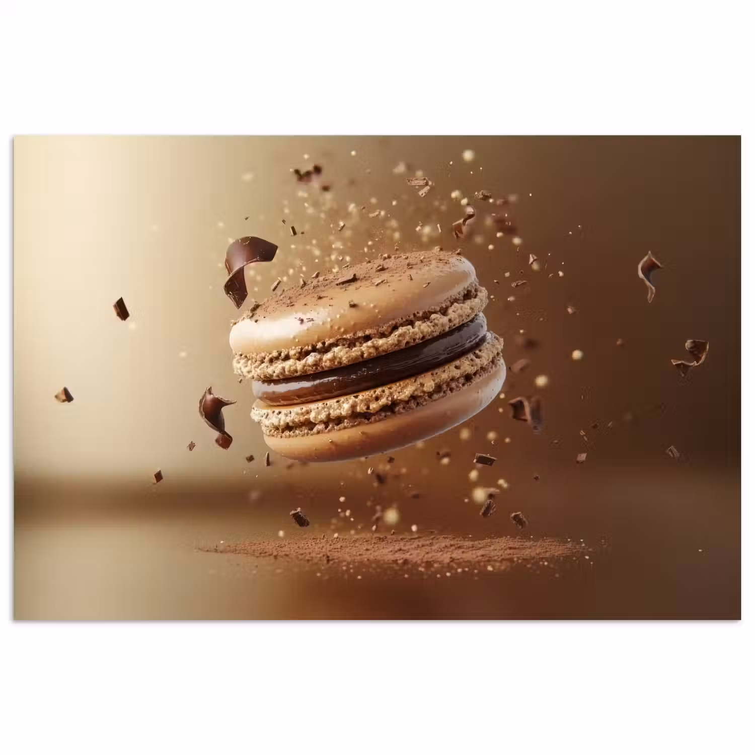 Chocolade - Macarons - Eten - Snoep poster papier klein -3d