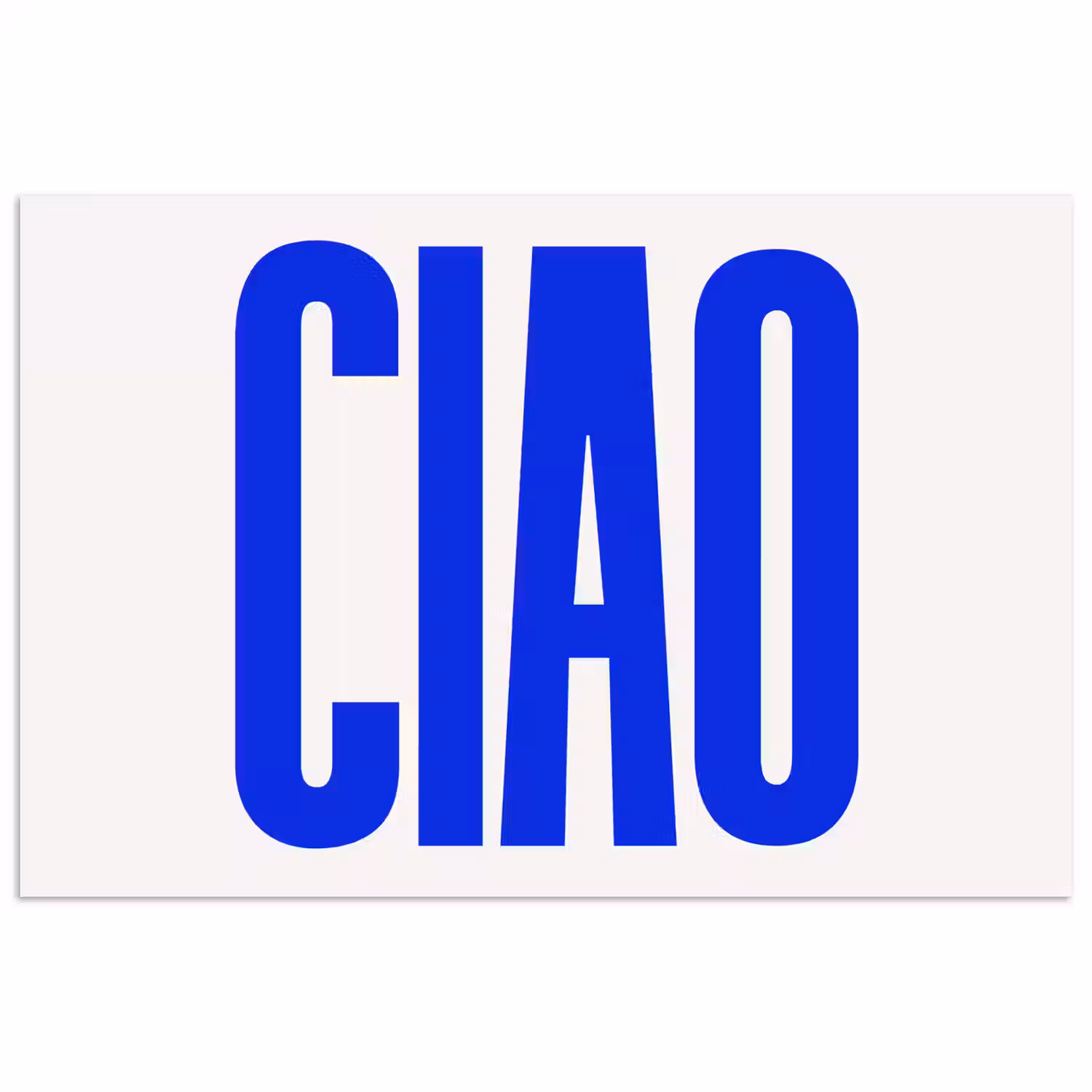 Ciao - Hoofdletters - Blauw - Minimalistisch poster papier klein -3d