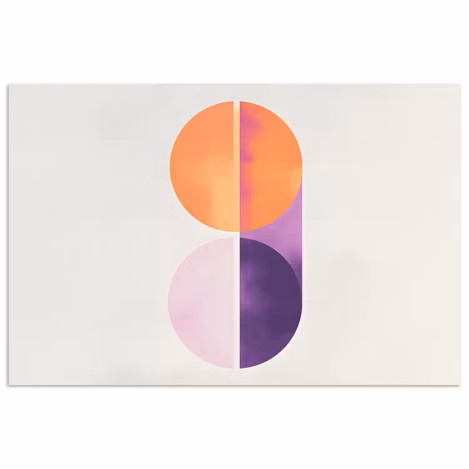 Cirkels - Abstract - Paars poster papier klein -3d