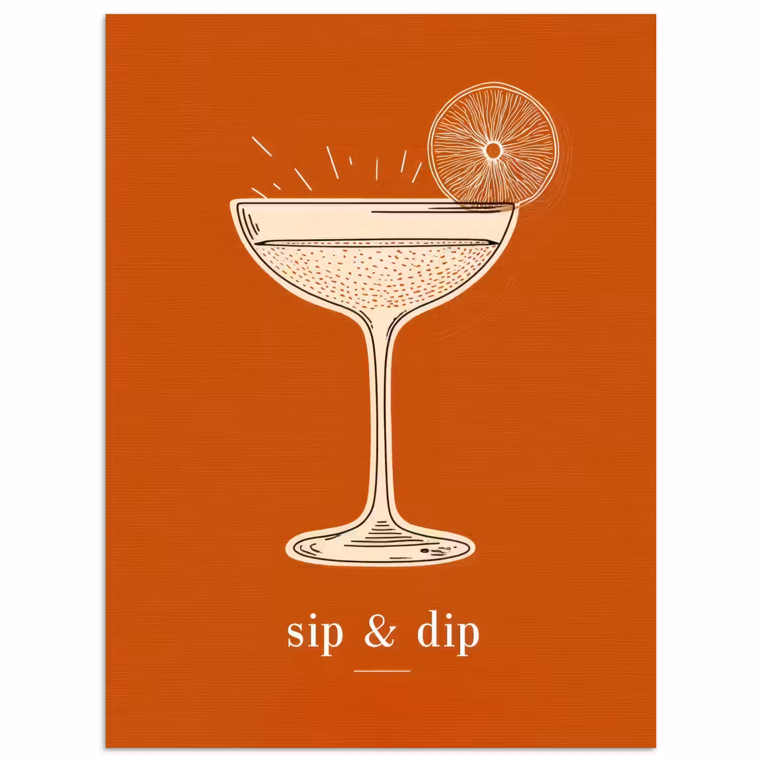 Cocktail - Oranje - Zomer - Quote poster papier klein -3d