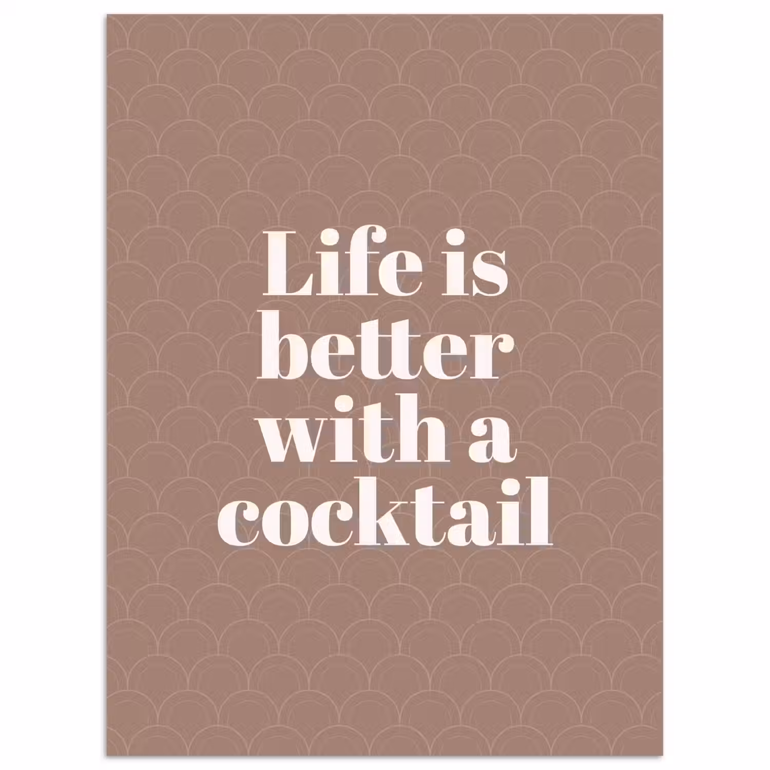Cocktail - Tekst - Patroon - Wit poster papier klein -3d