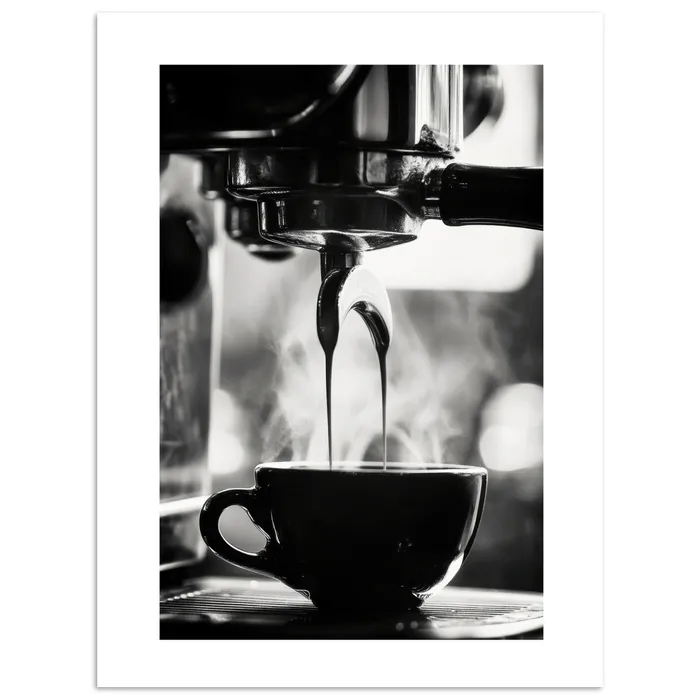 Coffee - Espresso - Koffiemachine - Kop poster papier klein -3d