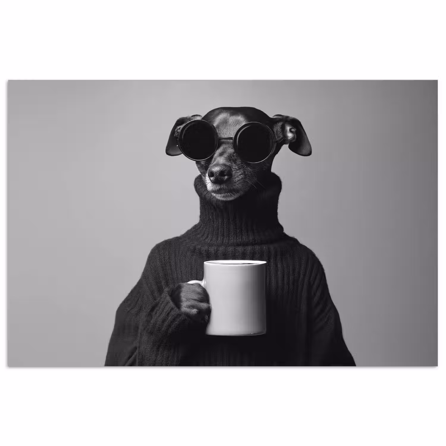 Coltrui - Hond - Bril - Mok poster papier klein -3d