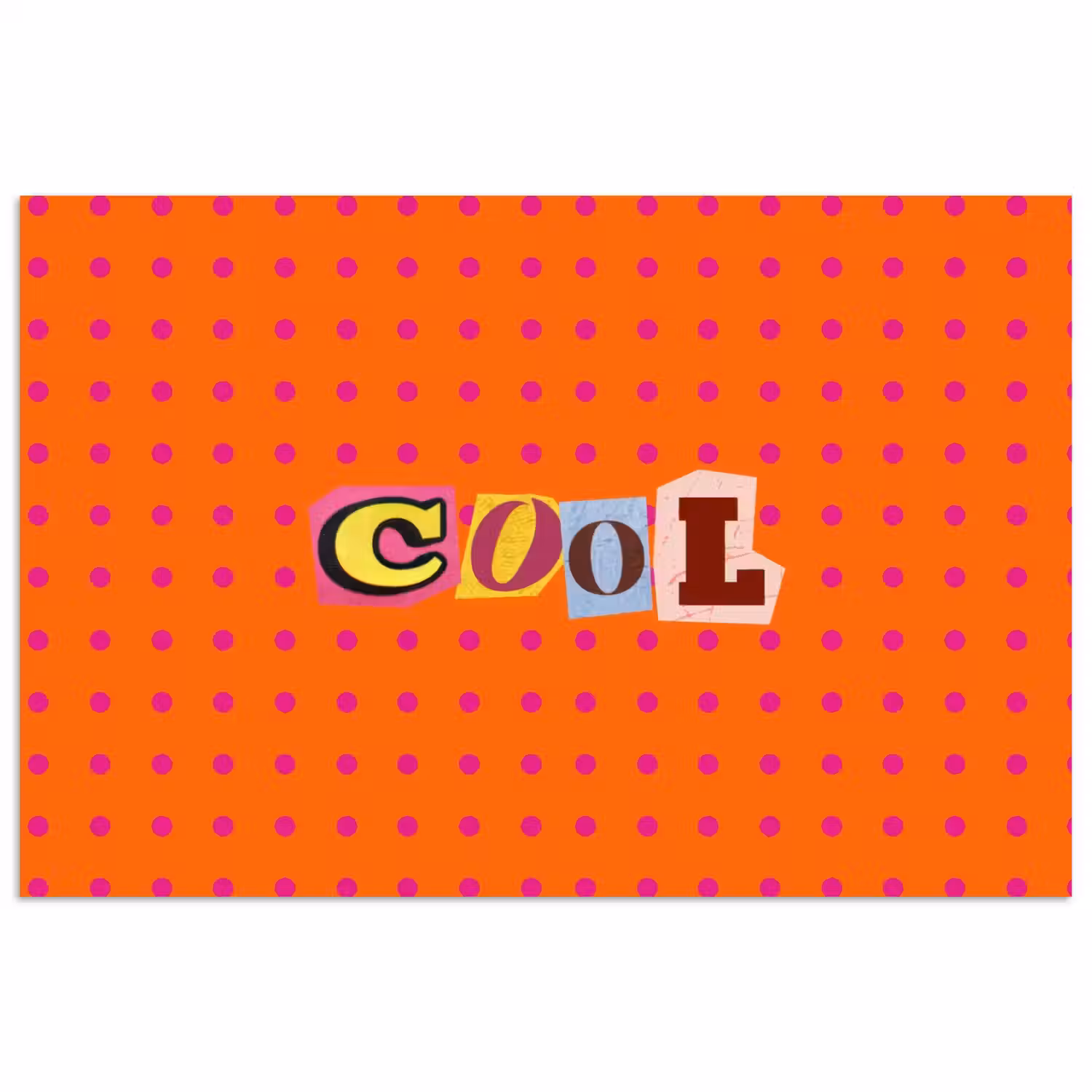 Cool - Stippen - Oranje poster papier klein -3d