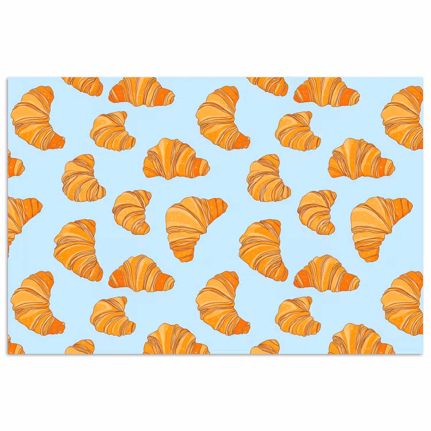 Croissant - Speels - Blauw poster papier klein 62 -3d