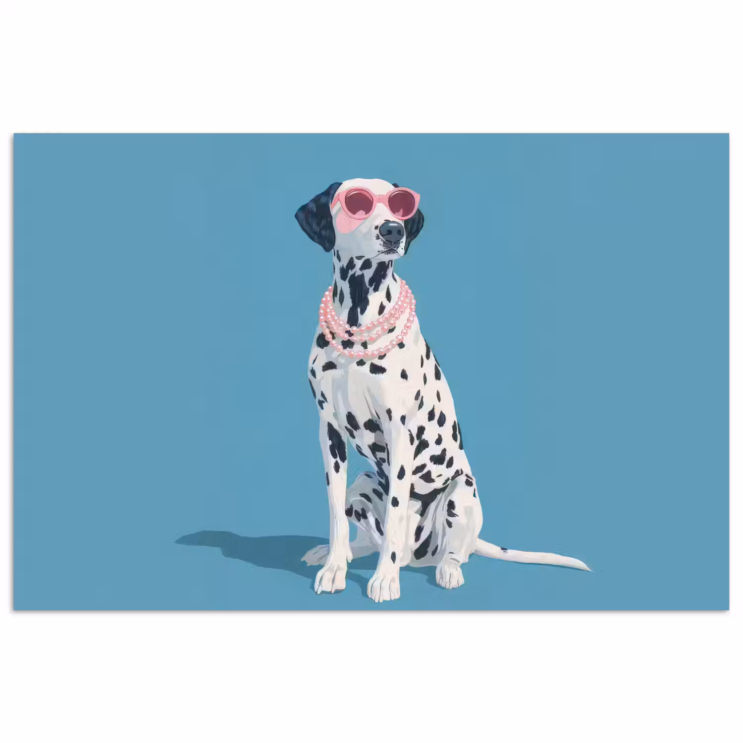 Dalmatiër - Zonnebril - Blauw poster papier klein -3d