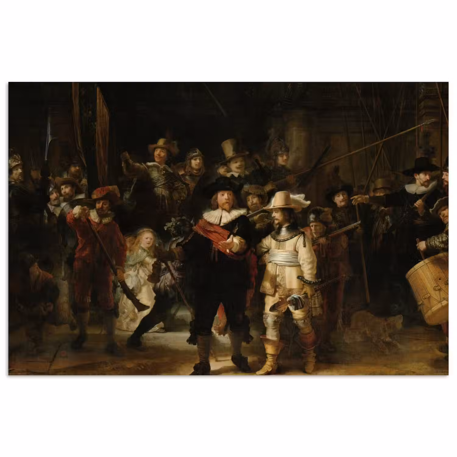 De Nachtwacht - Kunst - Oude meesters - Rembrandt poster papier klein -3d