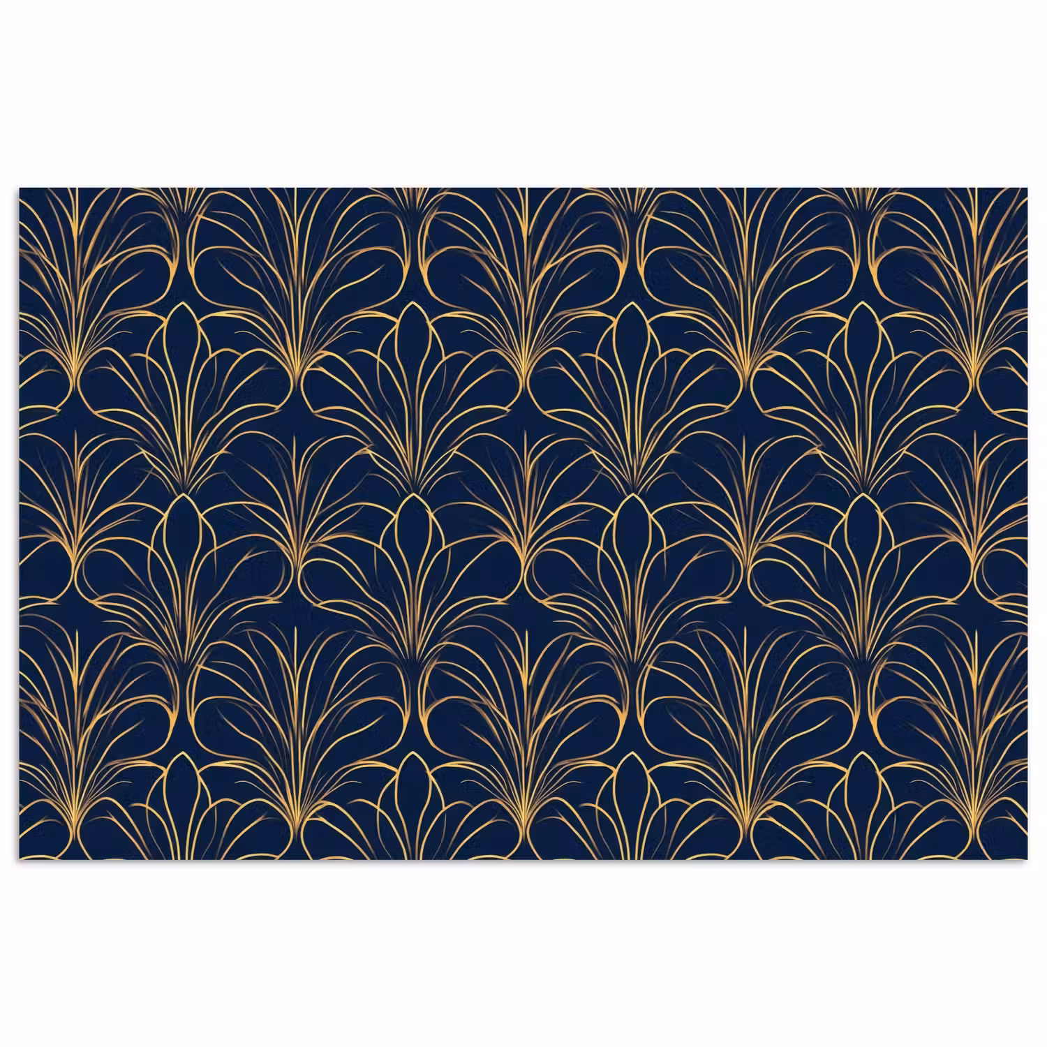 Deco - Waaier - Blauw poster papier klein 62 -3d