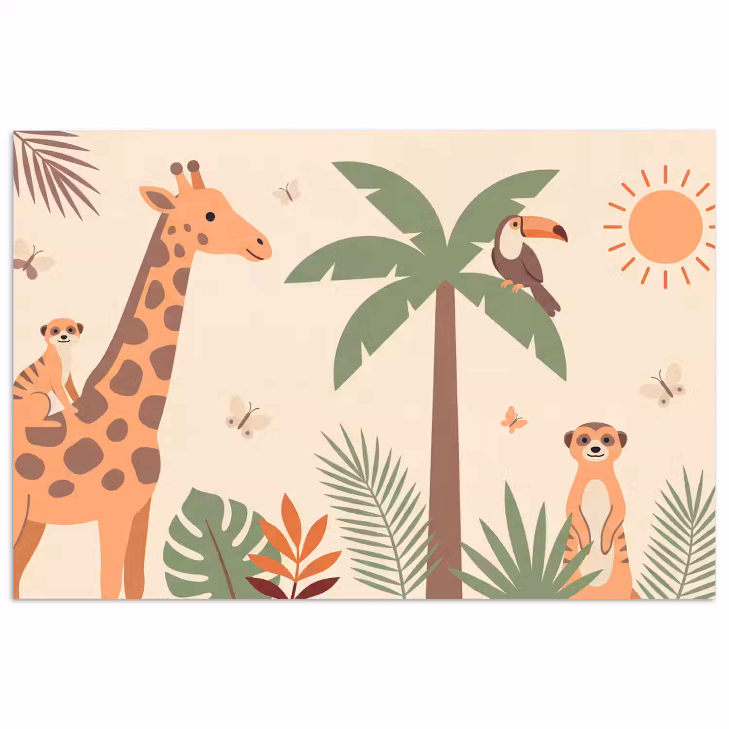 Dieren - Tropisch - Safari - Kleurrijk poster papier klein -3d