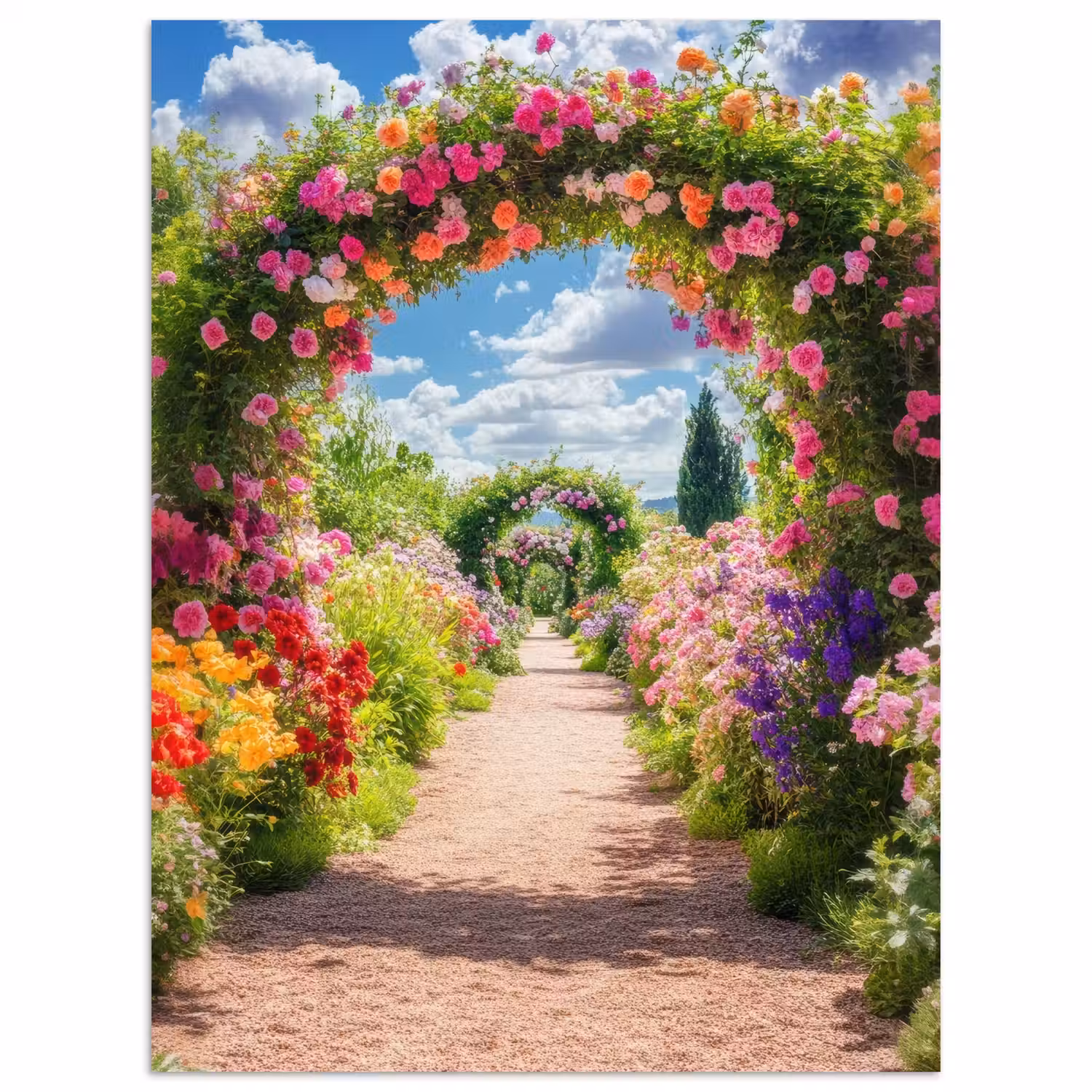 Doorkijk - Bloemen - Kleurrijk - Natuur poster papier klein -3d