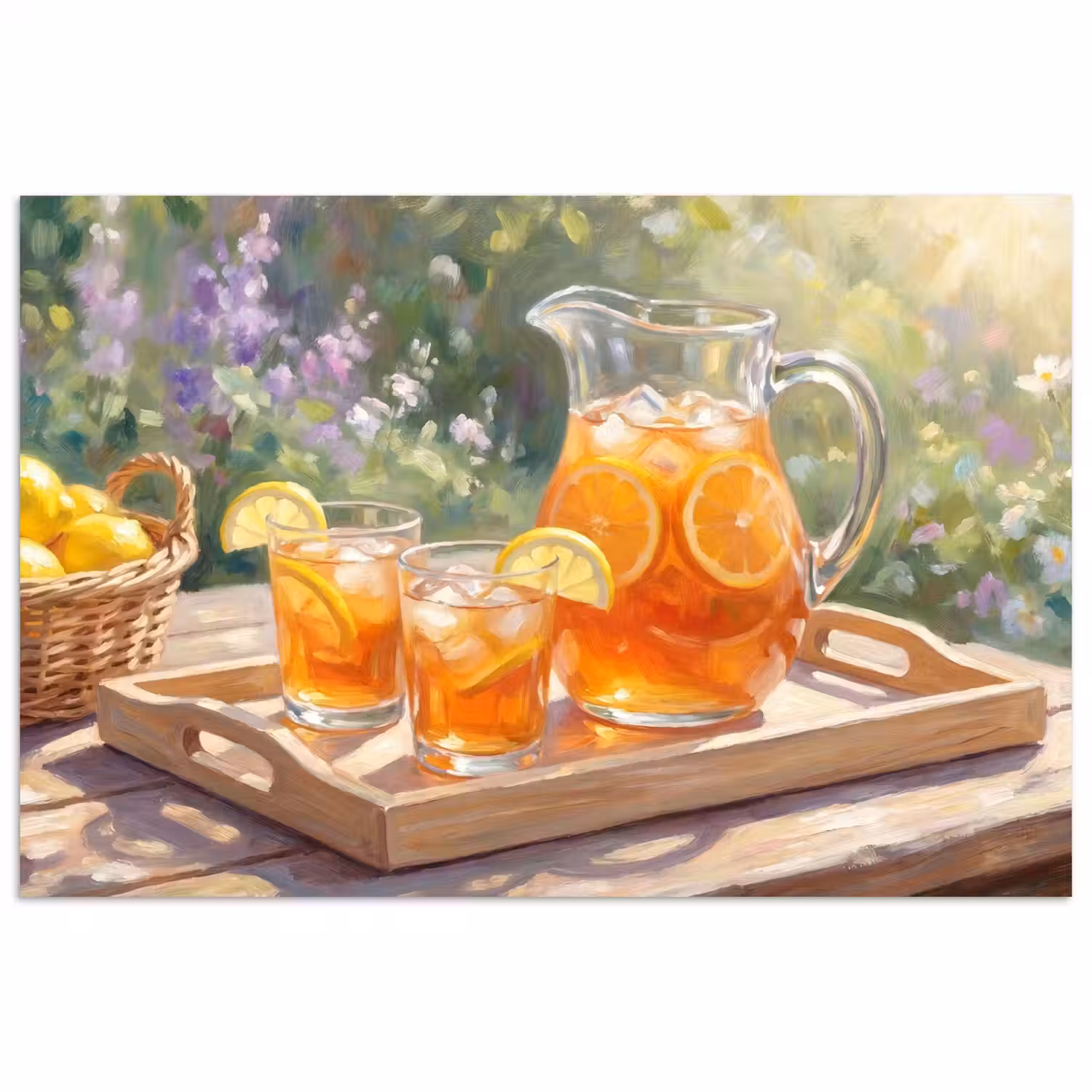 Drank - Citroen - Zomer - Tuin - Geel poster papier klein -3d