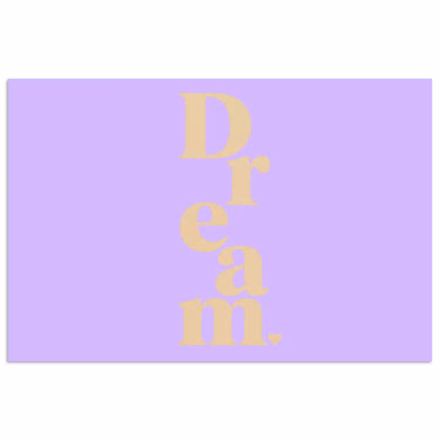 Dream - Paars - Typografisch poster papier klein -3d