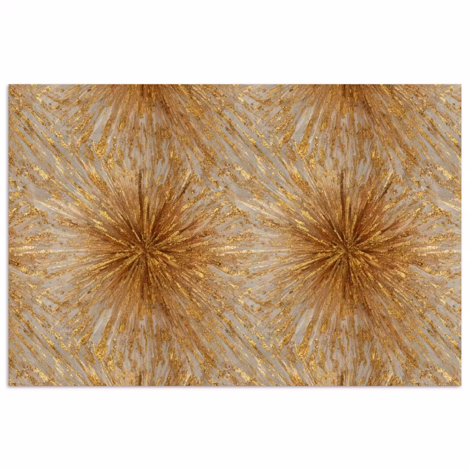 Explosie - Abstract - Goud - Wit poster papier klein 62 -3d