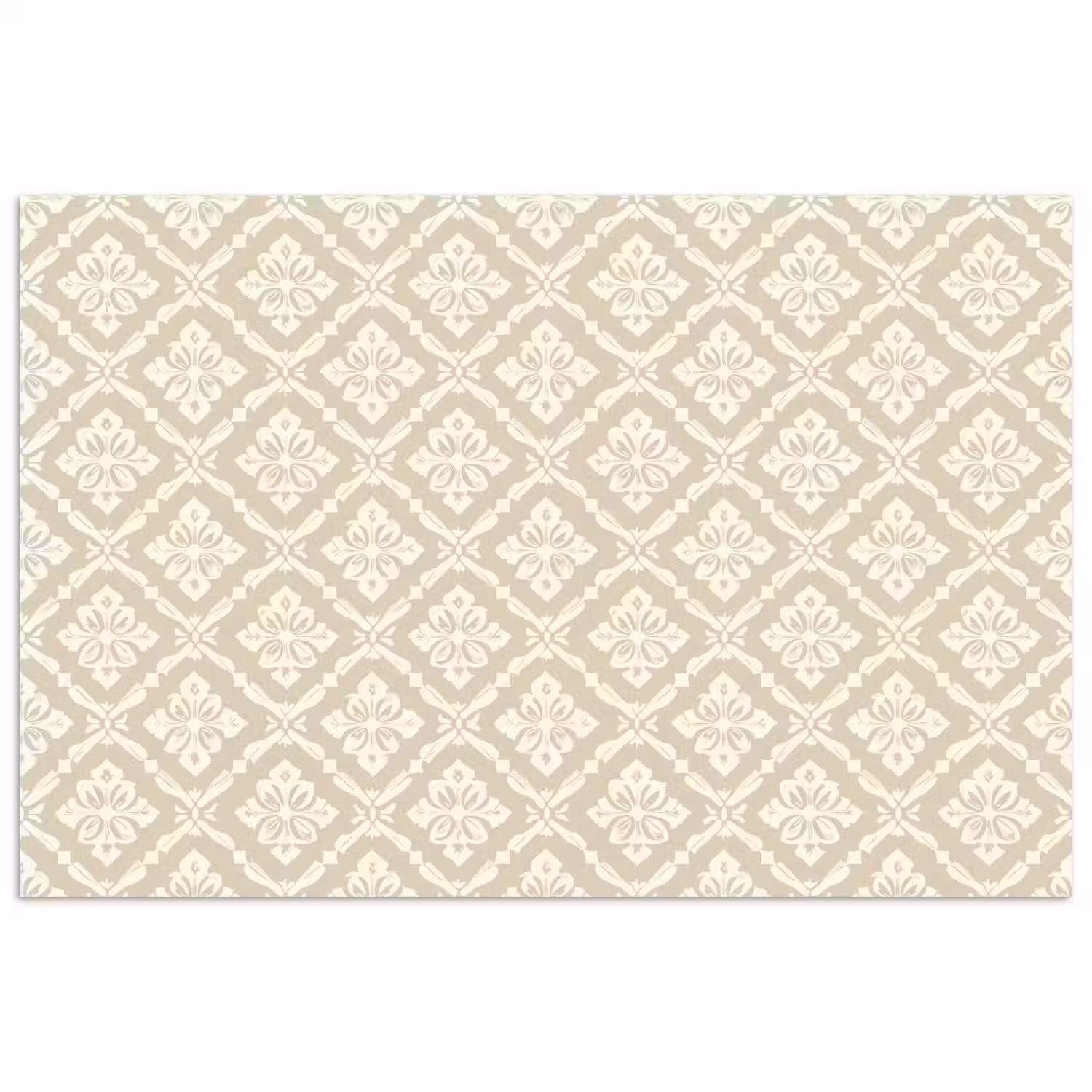 Floraal - Ornament - Beige poster papier klein 62 -3d