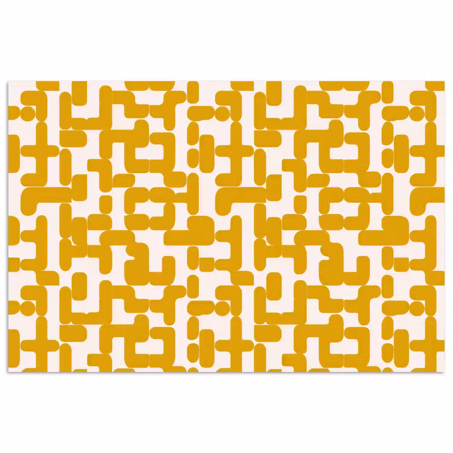 Geel - Beige - Patroon poster papier klein 62 -3d