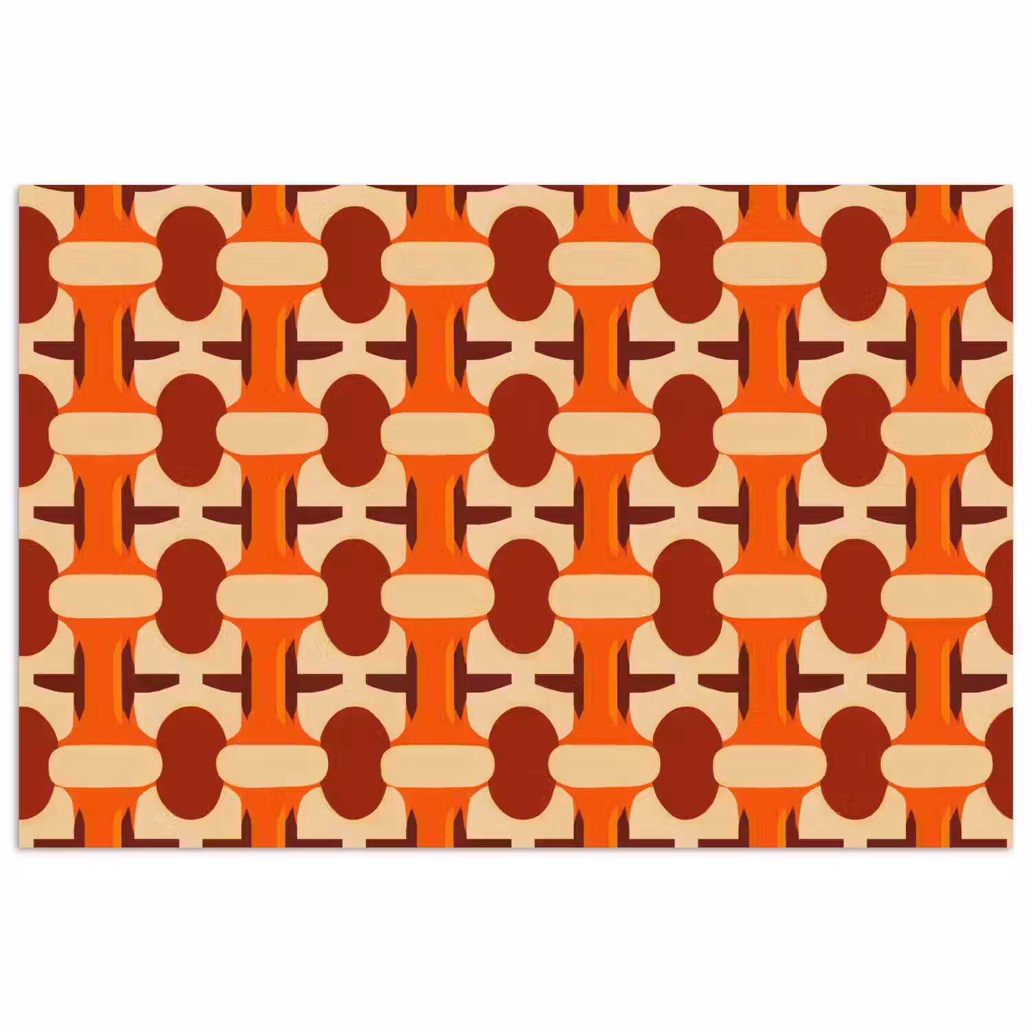 Geometrisch - Retro - Oranje poster papier klein 62 -3d