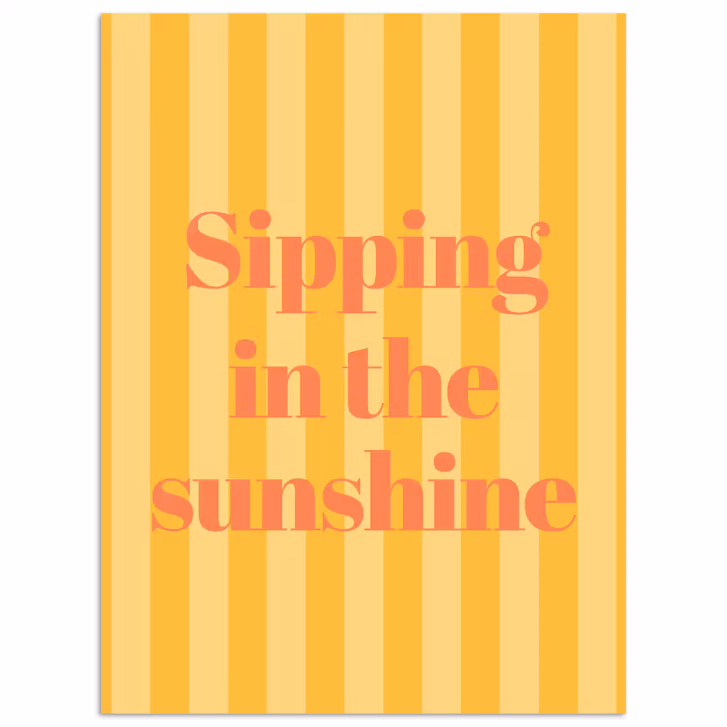 Gestreept - Geel - Sunshine - Letters poster papier klein -3d