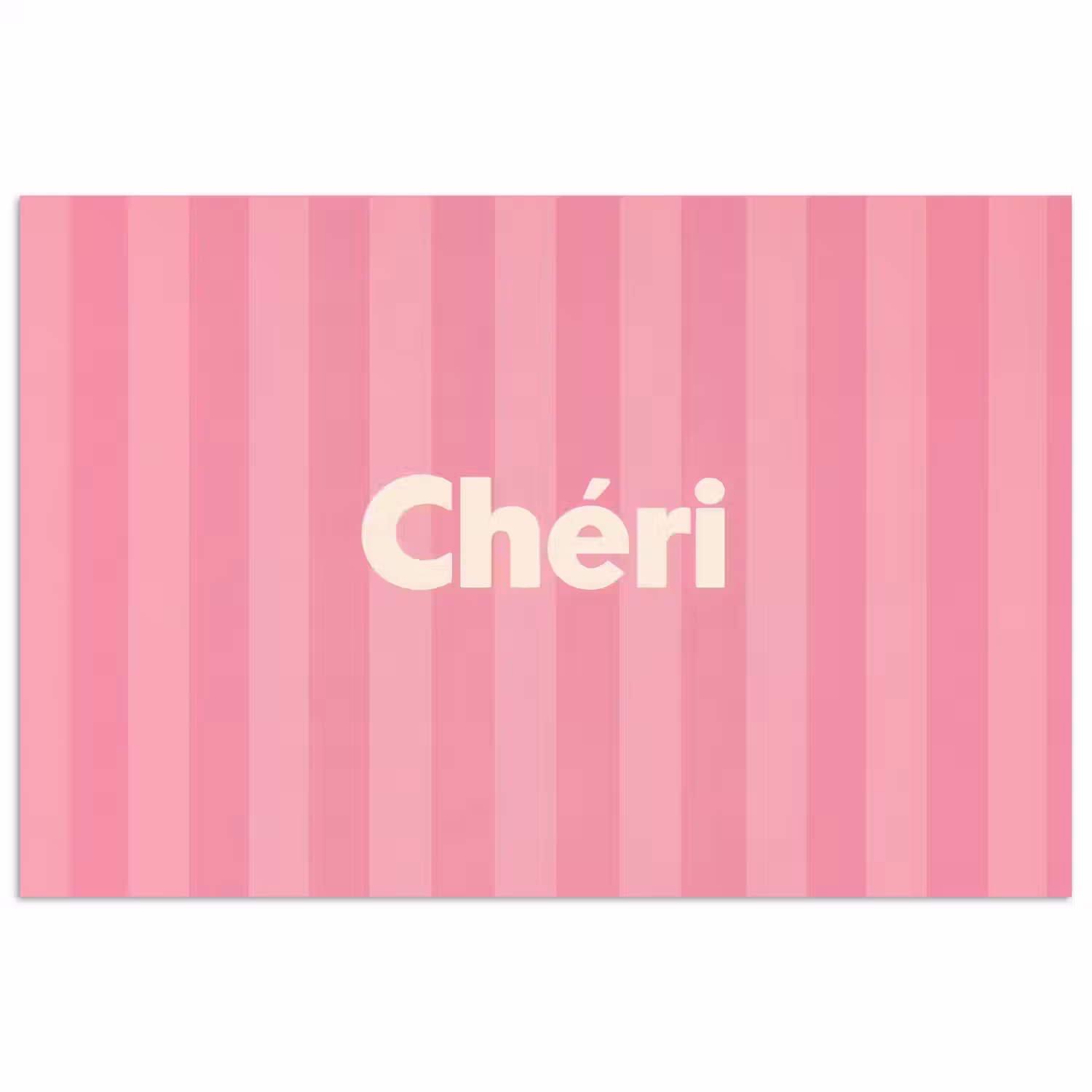 Gestreept - Roze - Chéri poster papier klein -3d