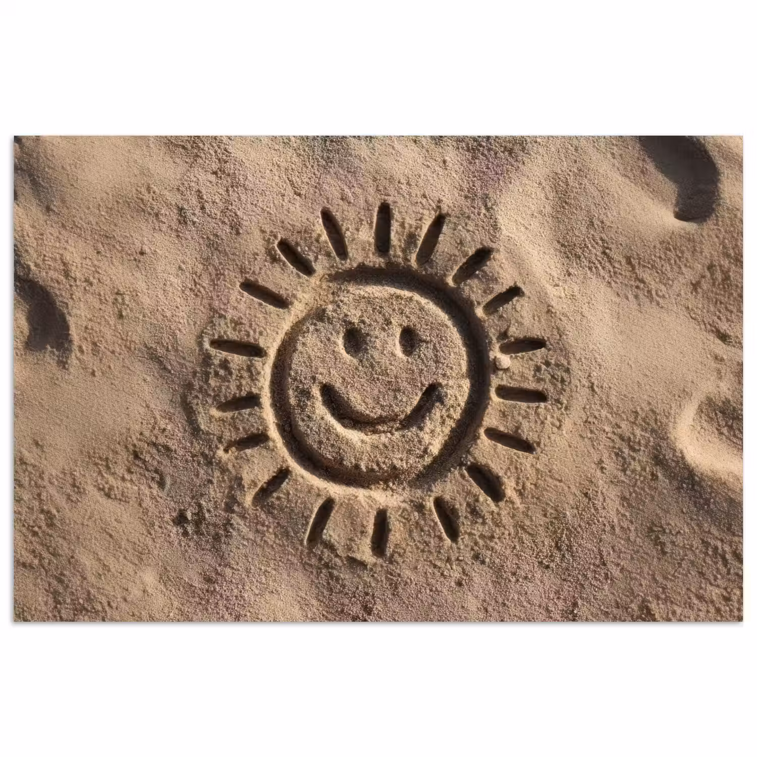 Gezichtje - Zon - Zand - Getekend poster papier klein -3d