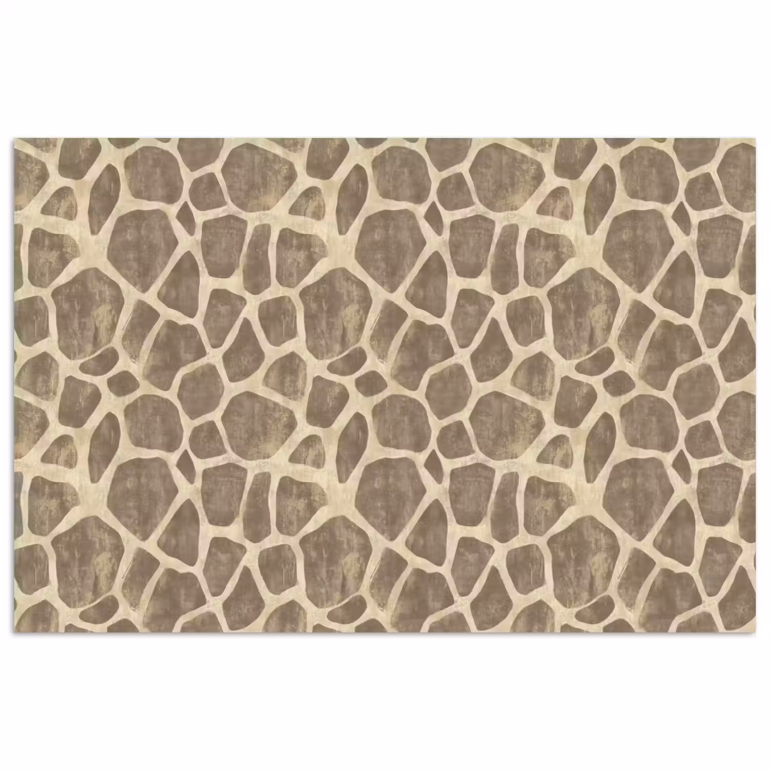 Giraf - Patroon - Beige - Bruin poster papier klein 62 -3d