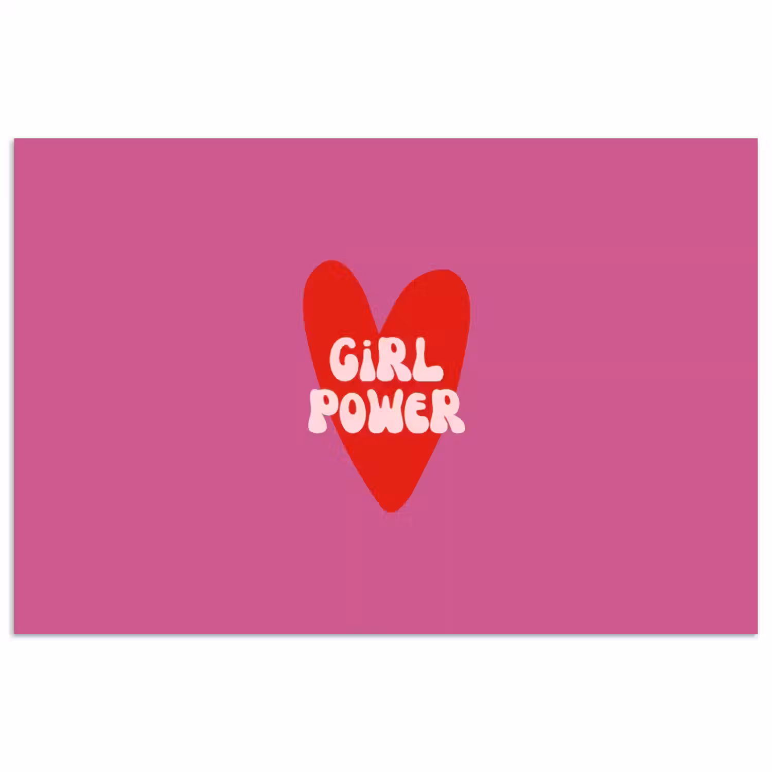 Girl power - Hart - Roze - Rood poster papier klein -3d