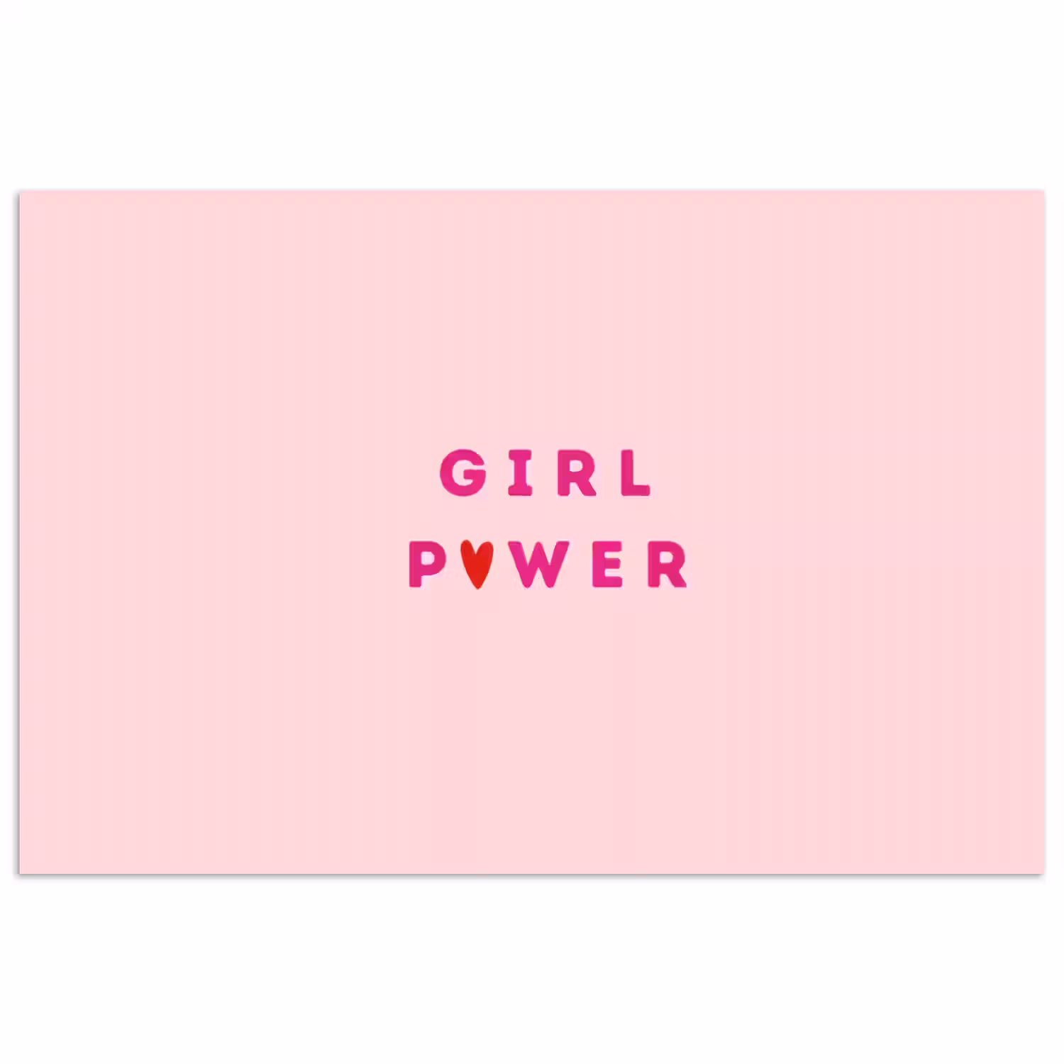 Girl power - Roze - Hartje poster papier klein -3d