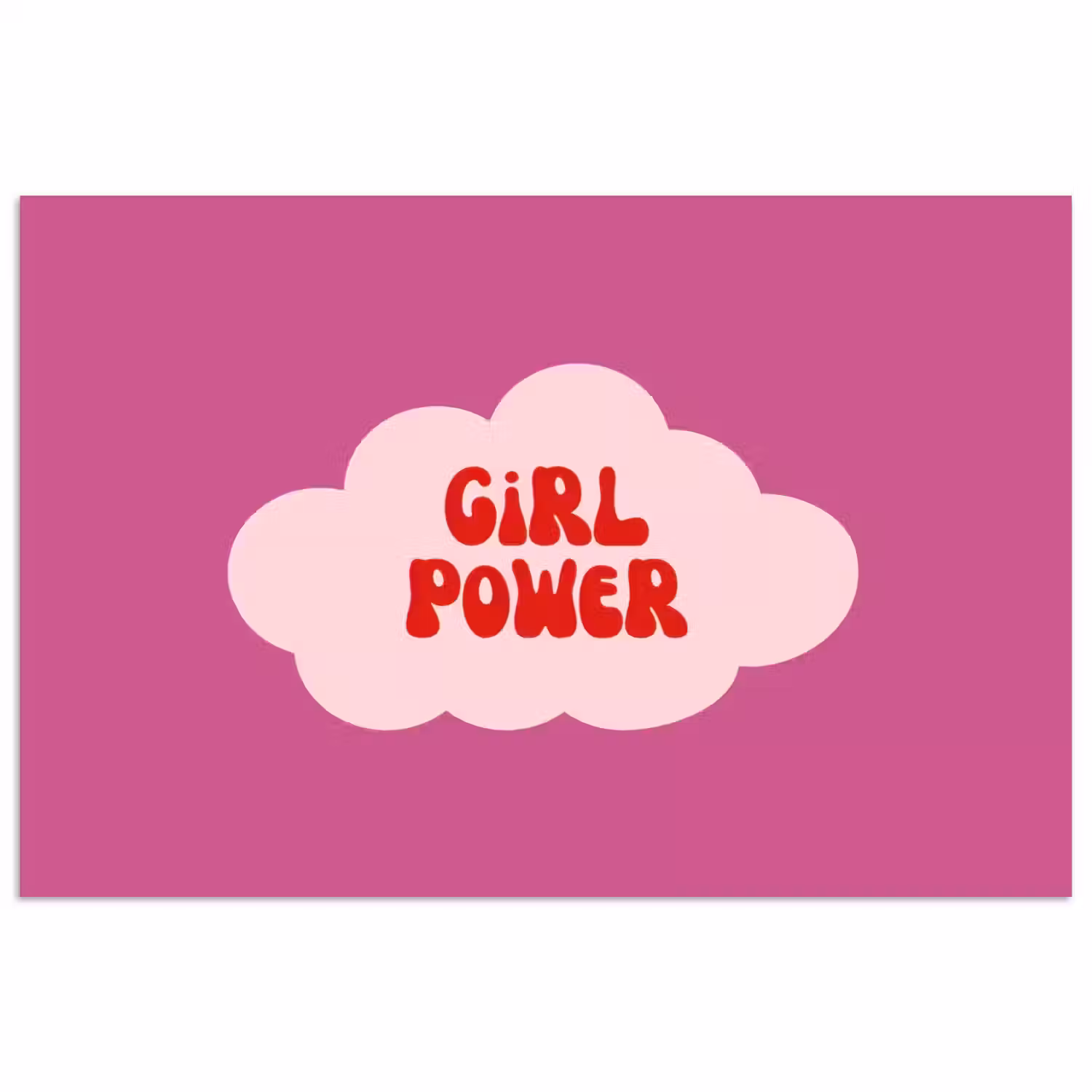 Girl power - Wolk - Roze poster papier klein -3d