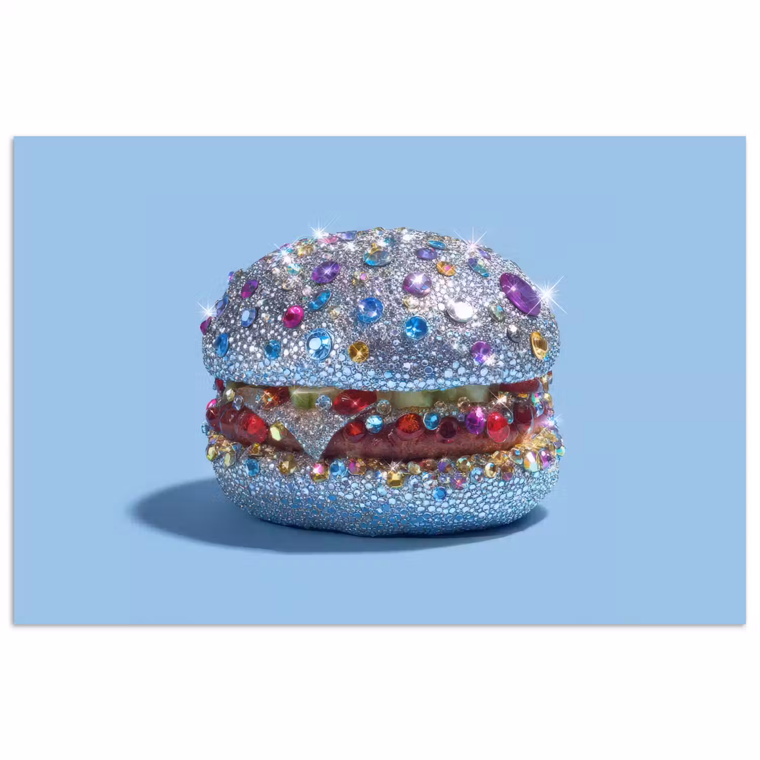 Glitters - Hamburger - Blauw poster papier klein -3d