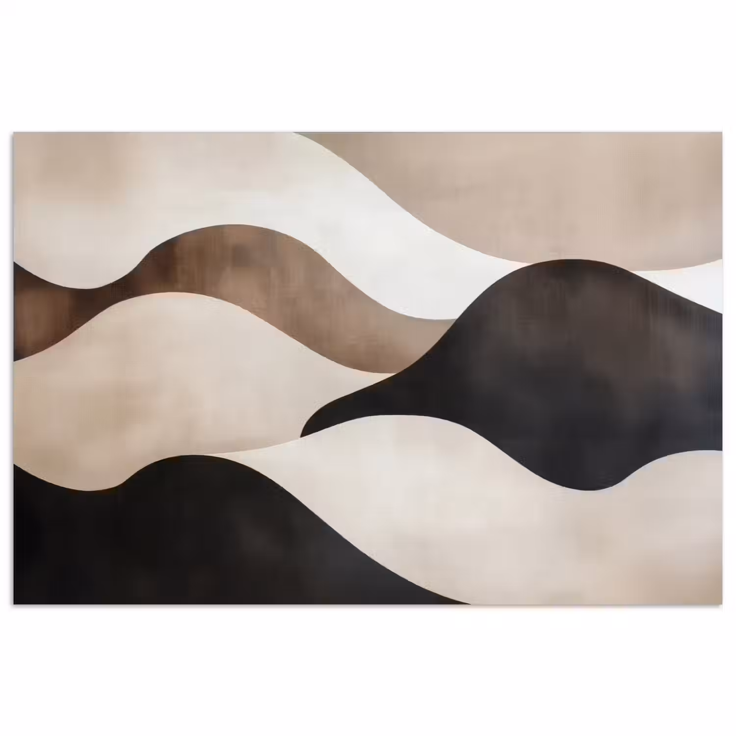 Golven - Abstract - Beige poster papier klein -3d