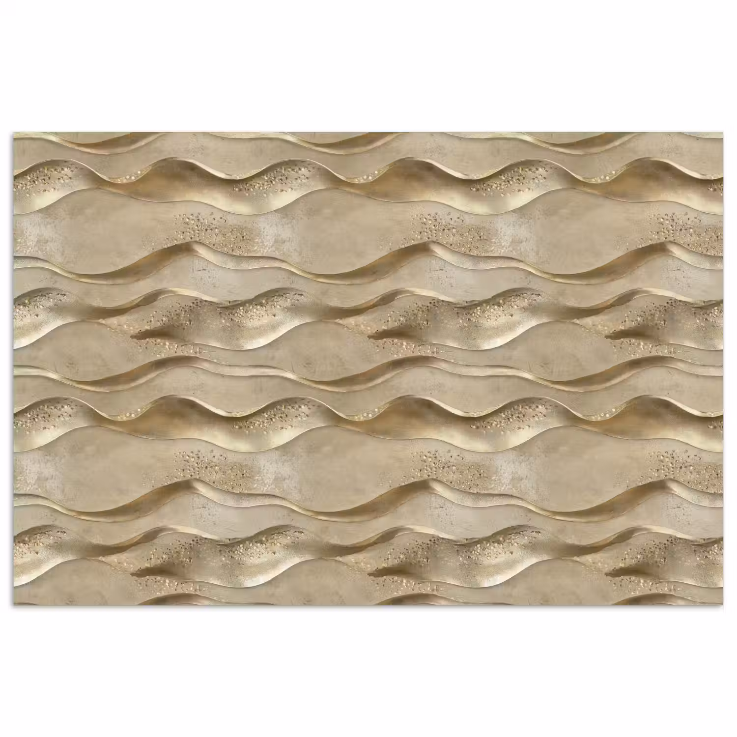 Golven - Patroon - Goud poster papier klein 62 -3d