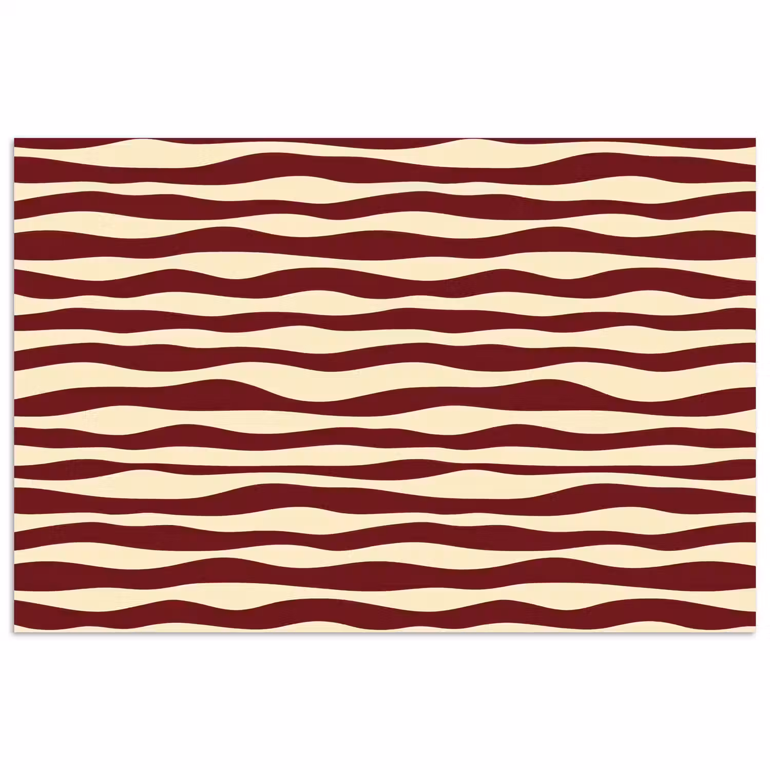 Golven - Rood - Patroon - Crème poster papier klein 62 -3d
