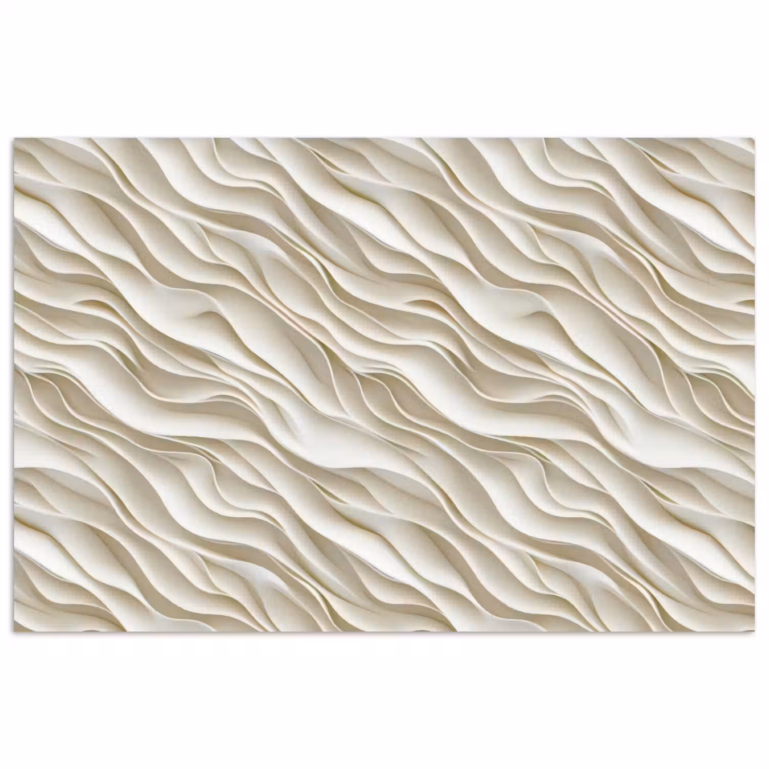 Golven - Wit - Minimalistisch poster papier klein 62 -3d