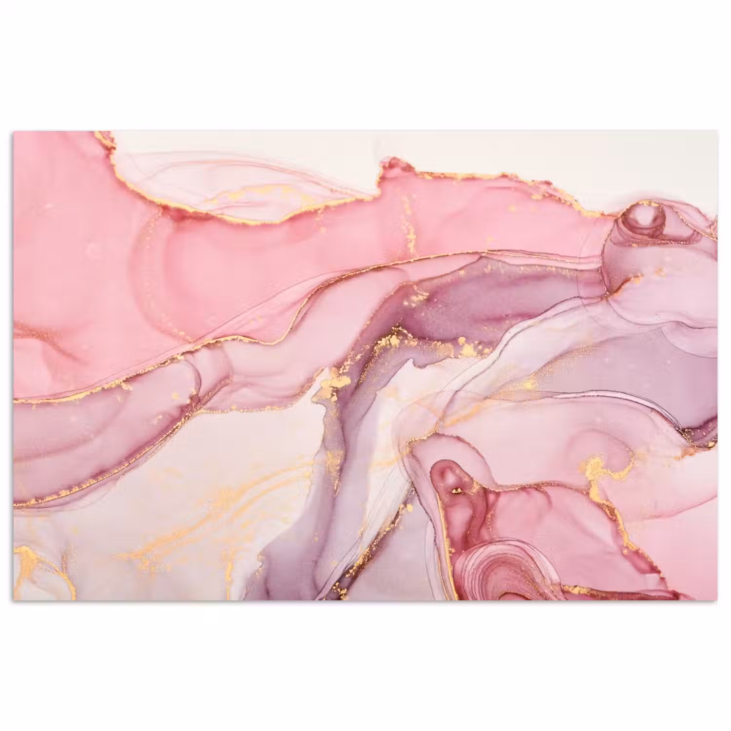 Goud - Marmer - Roze poster papier klein -3d