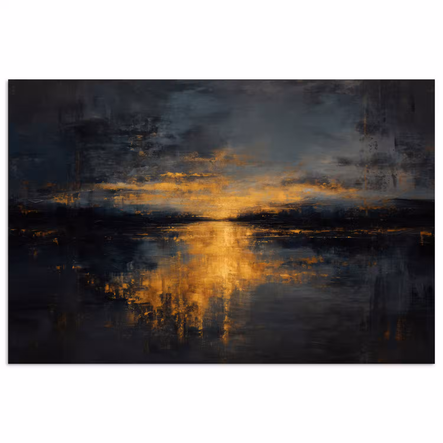 Gouden Reflectie op Water poster papier klein -3d