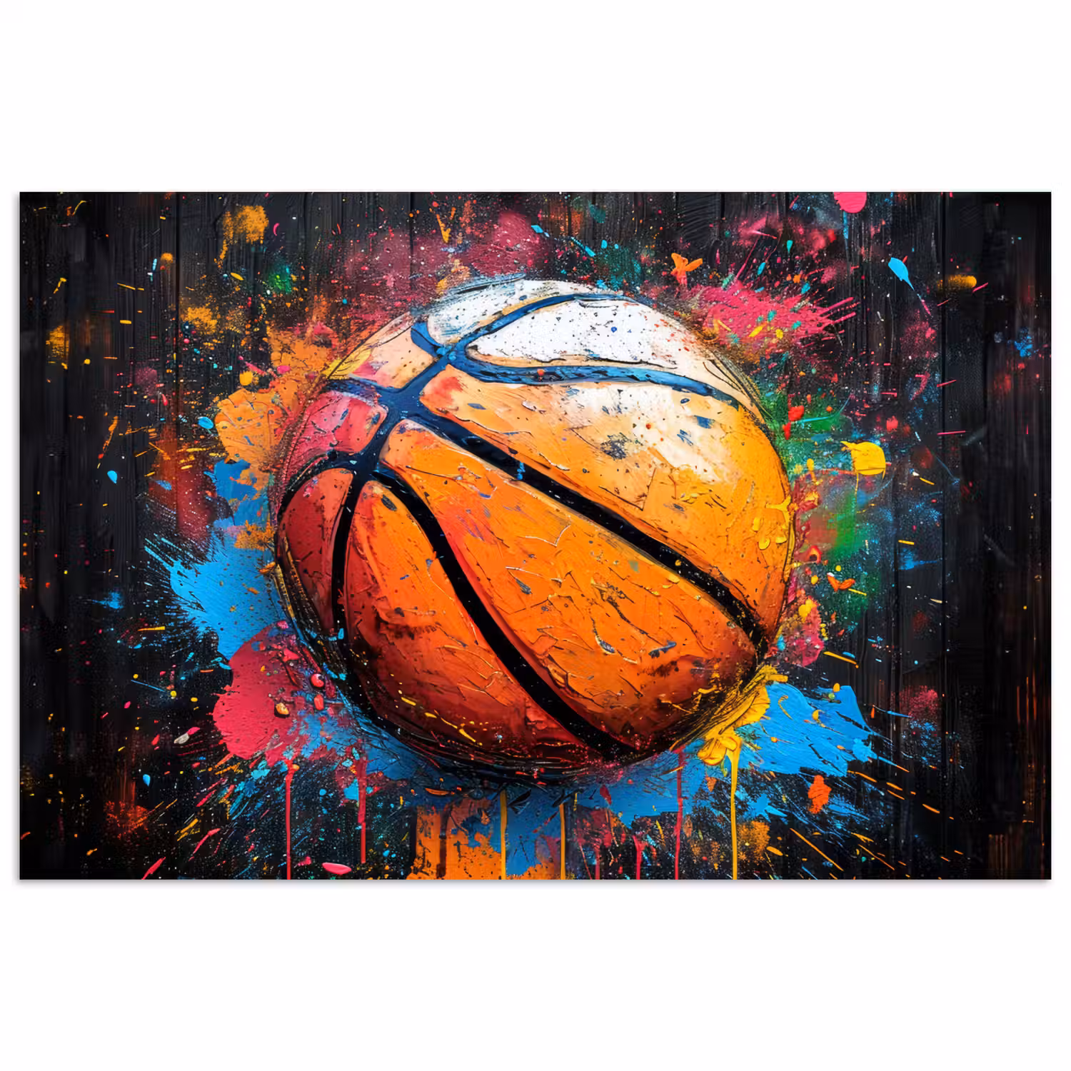 Graffiti - Basketbal - Verf - Sport poster papier klein -3d