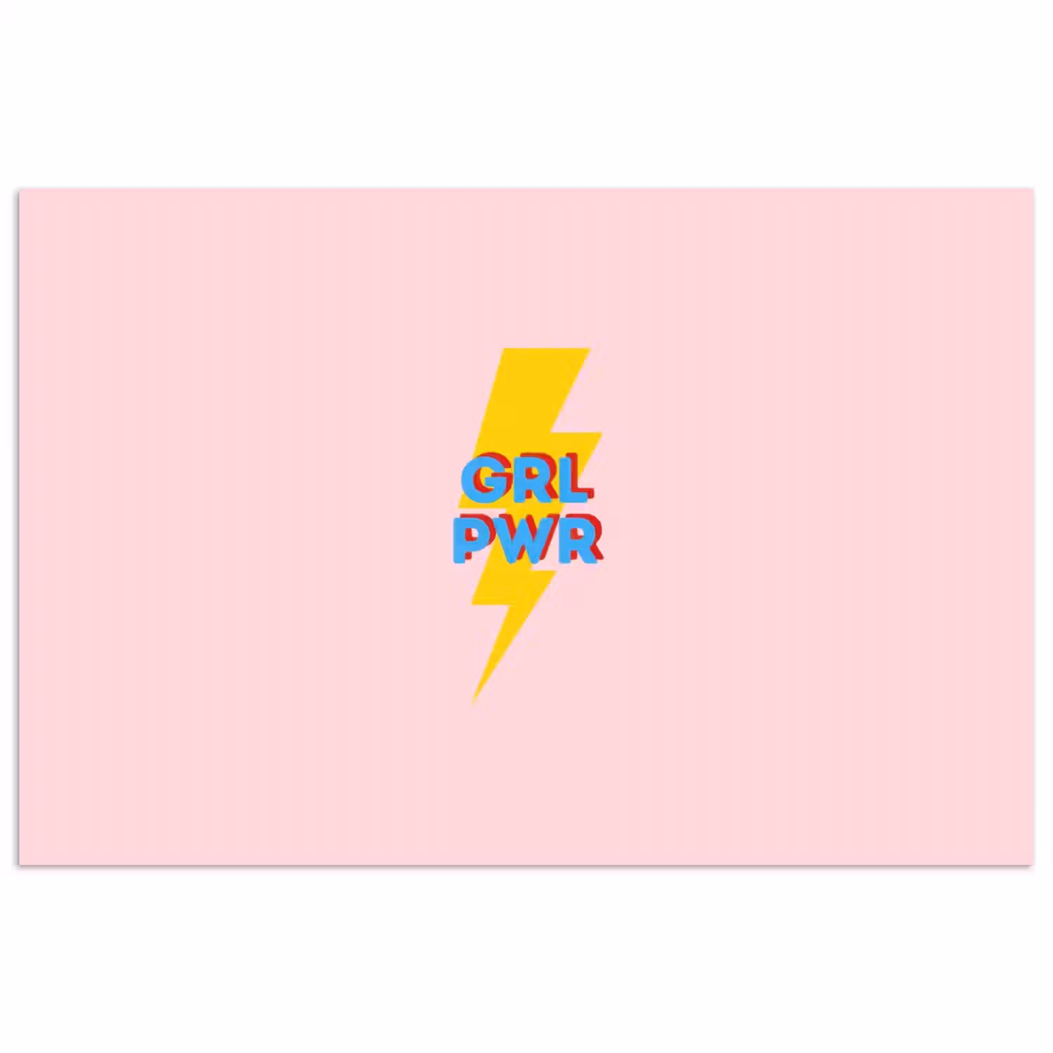 Grl pwr - Bliksem - Roze poster papier klein -3d
