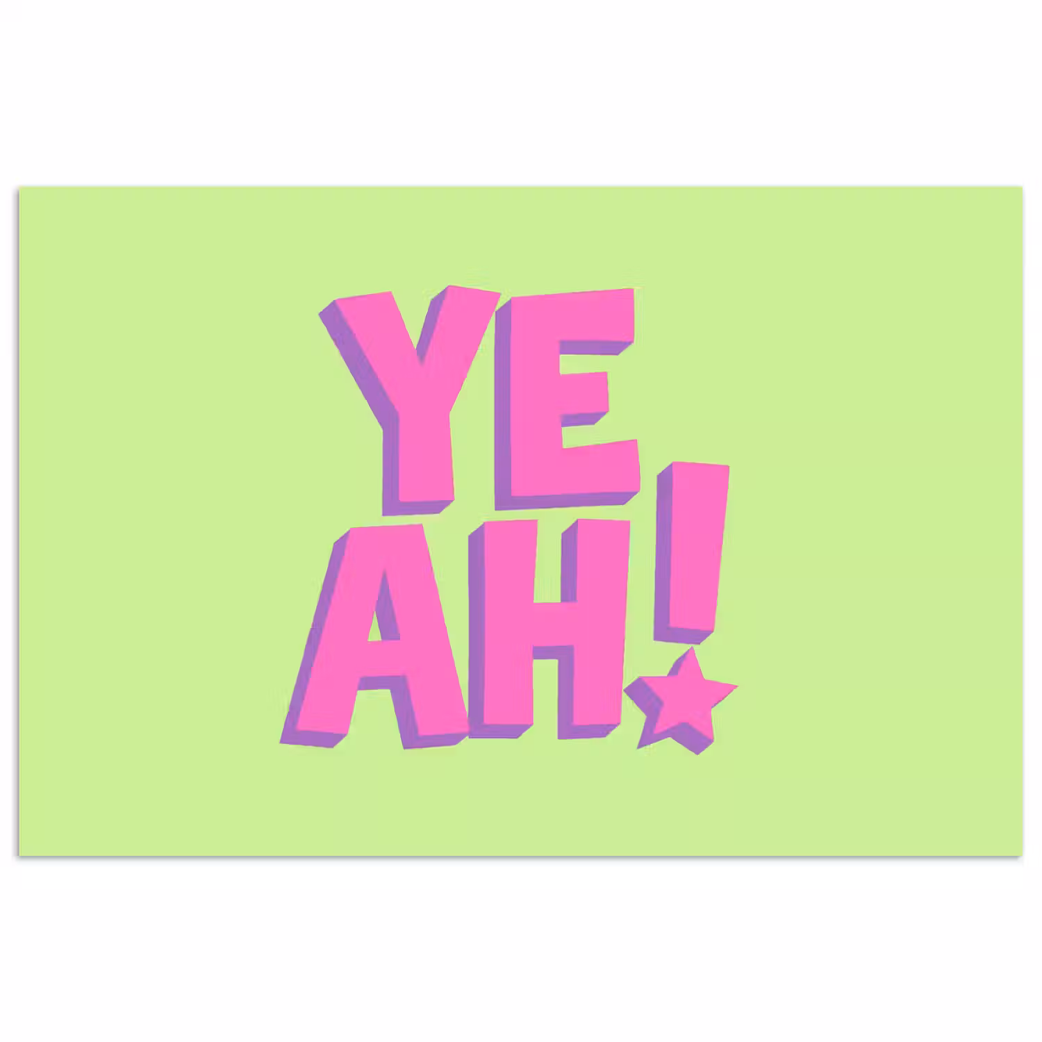 Groen - Neon - Quote poster papier klein -3d