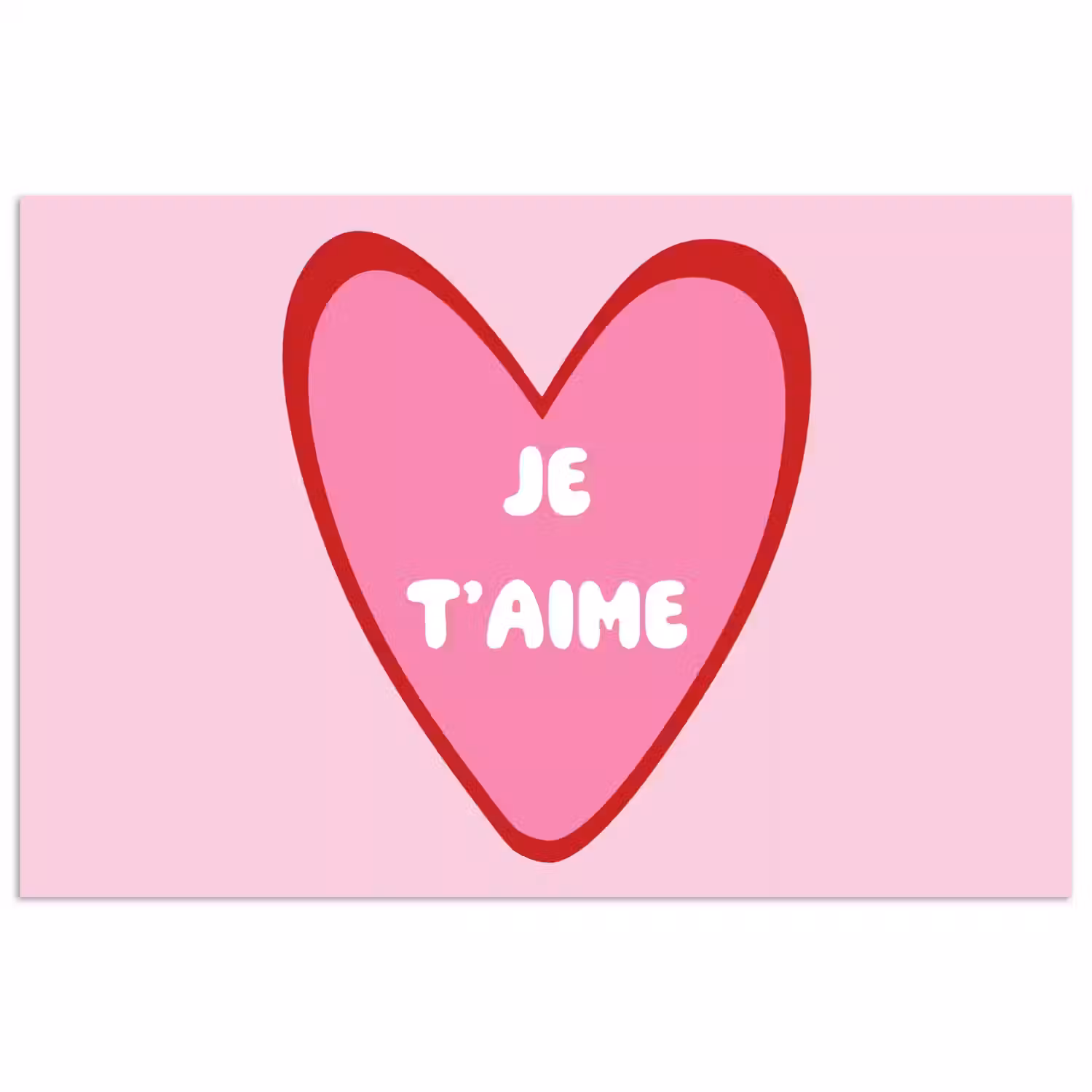 Hart - Frans - Valentijn - Roze poster papier klein -3d