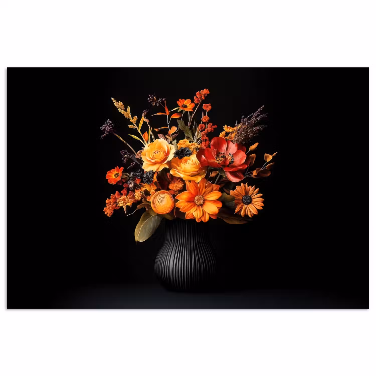 Herfst - Boeket - Oranje poster papier klein -3d