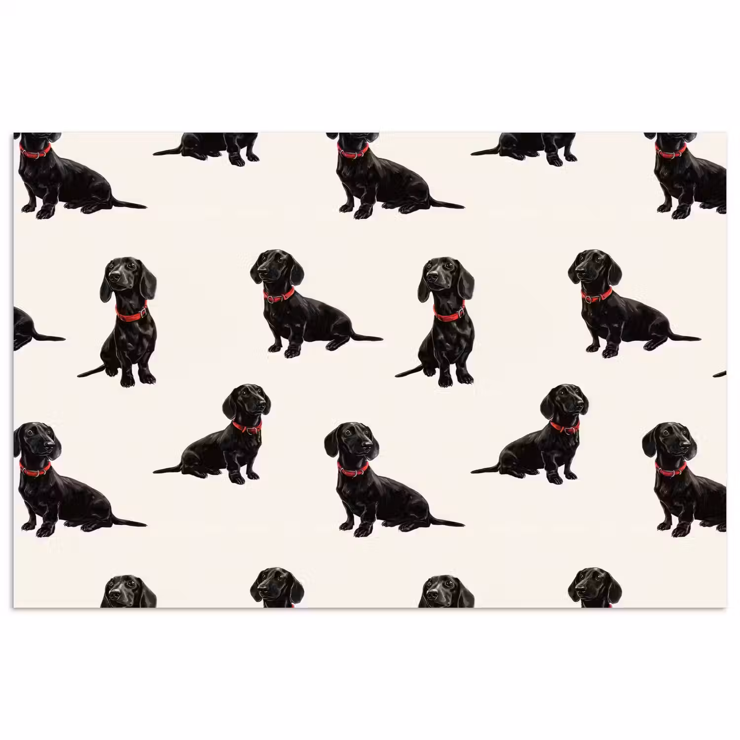 Hond - Patroon - Zwart poster papier klein 62 -3d
