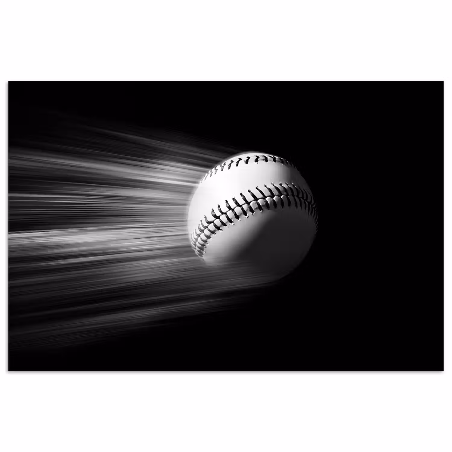 Honkbal - Wit - Vliegt poster papier klein -3d