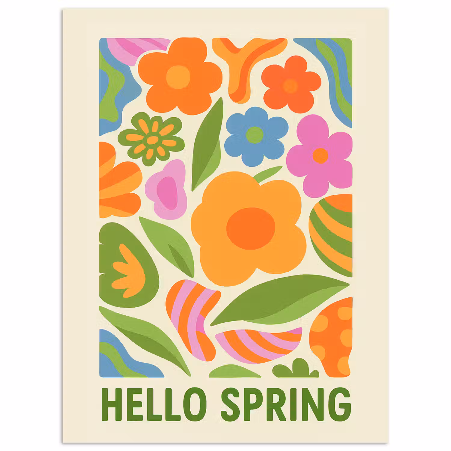 Illustratie - Bloemen - Quote - Kleurrijk poster papier klein -3d